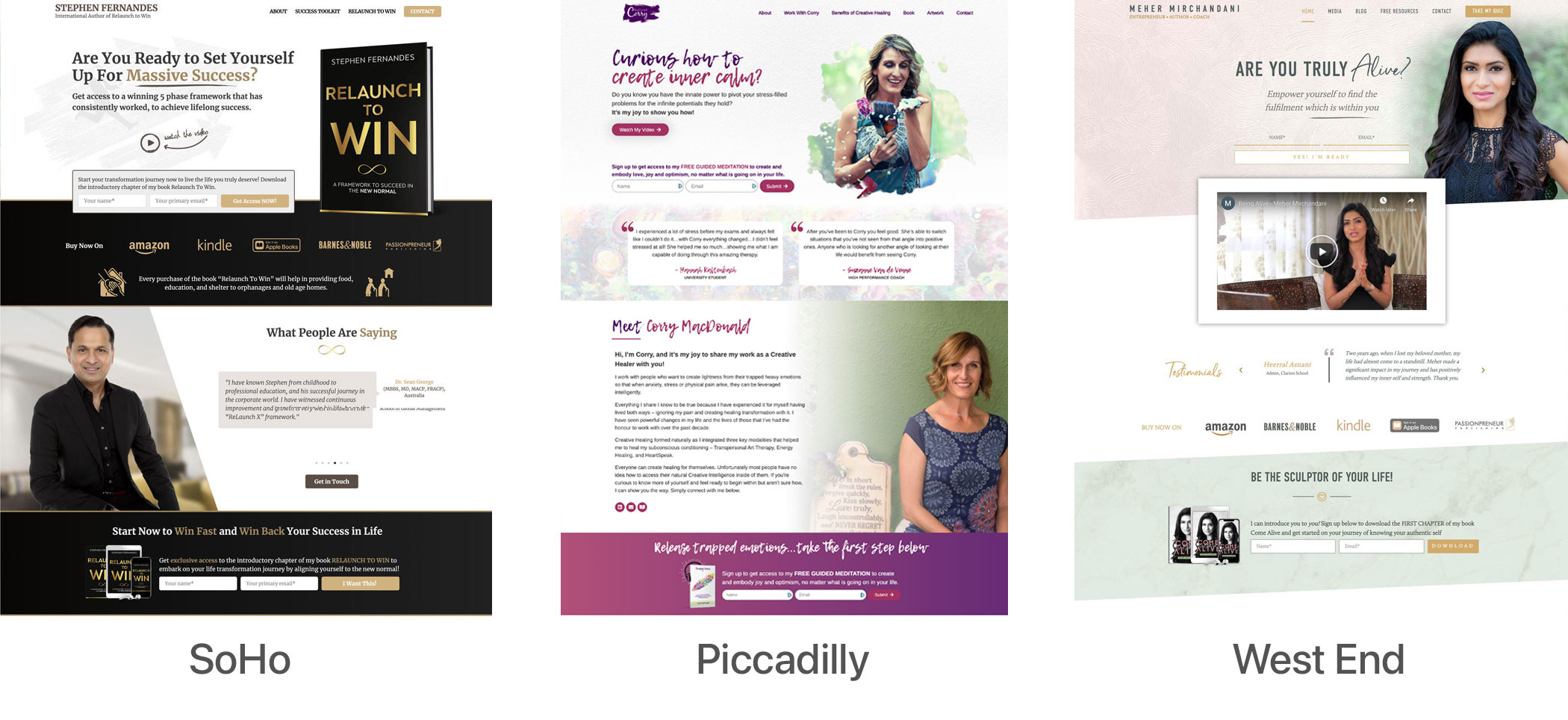 3 Compact Site Templates